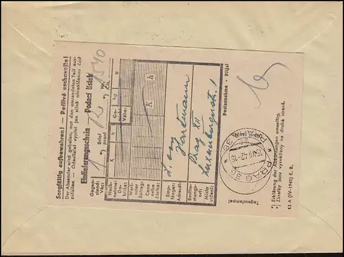 Bohême et Moravie: 56 Château Pardubitz avec ZF sur lettre R PRAG 15.8.1942