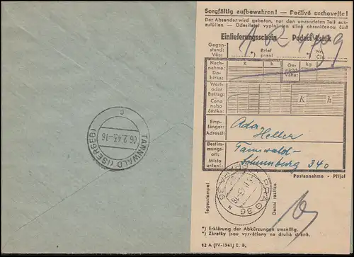 Böhmen und Mähren: 114+115 WHW mit Zusatzfrankatur, R-Brief PRAG 5.2.1943