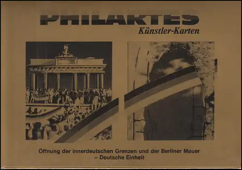 PHILARTES Künster-Karten Nummer 34-37 Manfred Gottschall: Einheit & Grenzöffnung