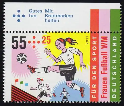 2858 Sporthilfe 55 Cent: Feldspielerinnen aus MH 84, postfrisch **