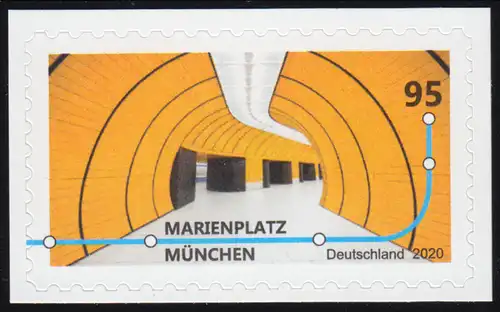 3541 U-Bahn-Stationen: Marienplatz München, sk. auf neutraler Folie, **