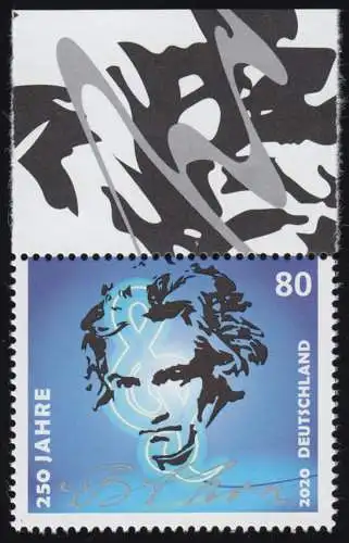 3513 Ludwig van Beethoven, autocollant, en bloc 85, **