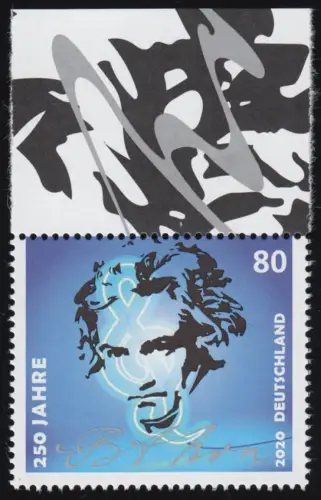 3513 Ludwig van Beethoven, nassklebend, aus Block 85, postfrisch **