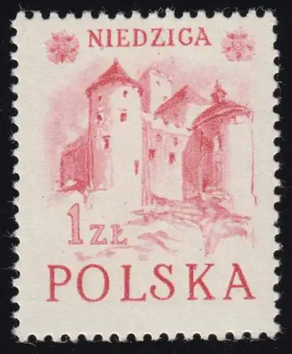 Polen 769I Bauten aus dem Mittelalter - Inschrift NIEDZIGA, Marke **