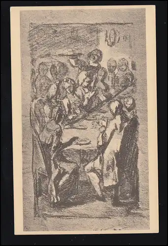 AK dessin à la main du jeune Goethe: communauté de table, inutilisé
