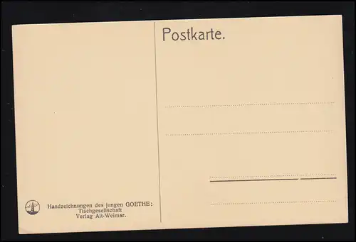 AK Handzeichnung des jungen Goethe: Tischgemeinschaft, ungebraucht