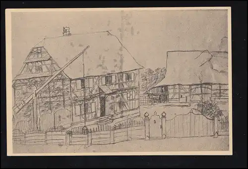 AK Dessin à la main du jeune Goethe: Le presbytère de Sesenheim, inutilisé