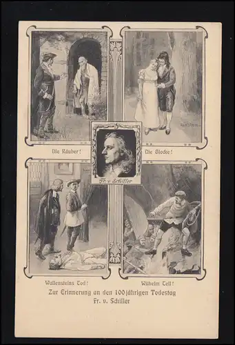 AK Zur Erinnerung an den 100. Todestag Friedrich von Schiller, ungebraucht