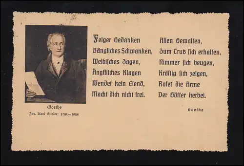 AK Gemälde von Stieler: Goethe - Gedicht: Feiger Gedanken bängliches Schwanken
