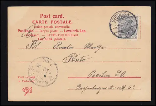 AK Otto Sommerstorff (à Monna Vanna), BERLIN SW 61f 8.10.103 comme carte postale locale