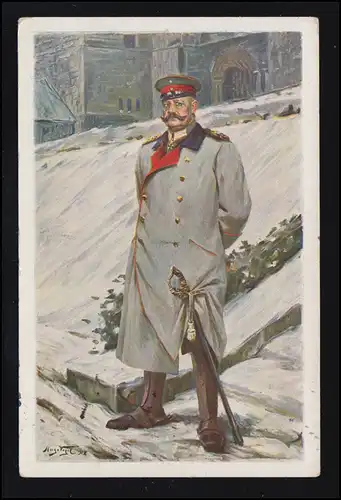 AK peinture par Hugo Vogel: Hindenburg, carte postale 30.3.1916