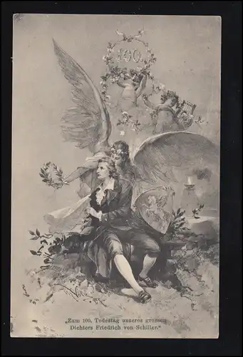 AK Pour le centenaire de la mort du poète Fiedrich von Schiller, MUNICH 11.5.1905