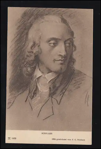 AK Dessin de F.G. Wehrich: Friedrich von Schiller, inutilisé