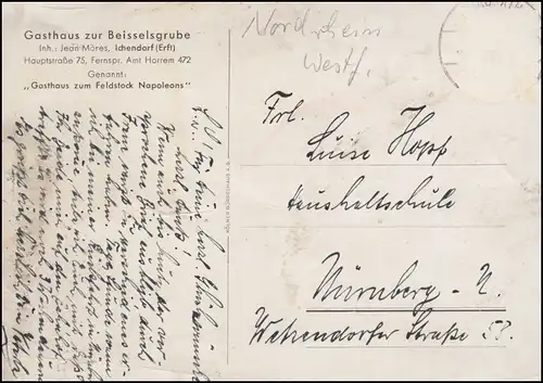 AK auberge à la fosse à bosse avec la canne de Napoléon Ier, couru