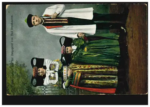 AK Costumes populaires de la région de Bad Oeynhausen Famille, BAD OEYNHAUSEN 1911