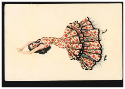 AK Spanische Trachten: Tänzerin aus Sacromonte in Granada, ungebraucht