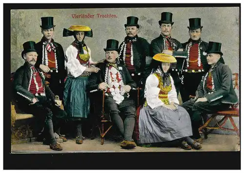 AK Costumes populaires: Chaussettes quatre pays, inutilisé