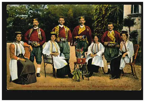 AK Volkstrachten: Montenegrische Nationaltracht 1931, ungebraucht 