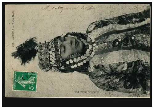 AK Volkstrachten: Algerien - Ouled Nayls, gelaufen 