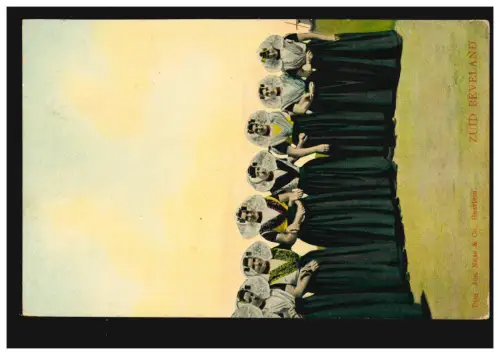 AK Femmes en costume hollandais sur la péninsule de Zuid-Beveland, couru 1908