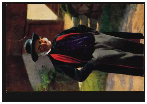 AK Schwarzwaldtrachten: Der Dorfschulze, MAMBACH 27.8.1919 nach Feiburg/Breisgau