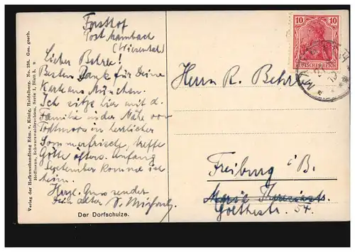 AK Schwarzwaldschönen: Der Dorfschulze, MAMBACH 27.8.19 vers Feiburg/Breisgau