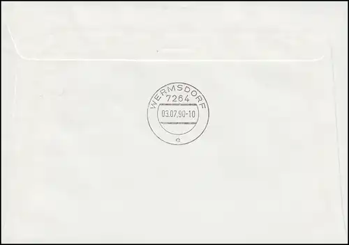 Erste Mischfrankatur DDR - Deutsche Post als Eil-Brief BERLIN 17 - 2.7.1990