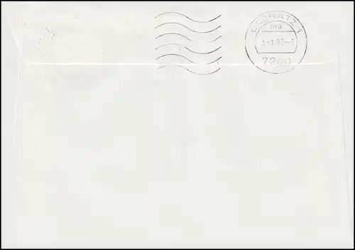 Dernière lettre de bijoux avec lettre d'urgence BERLIN BPA 2.1.1992