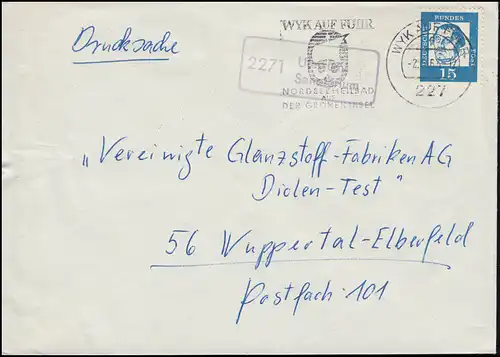 Temple de Landpost 2271 Utersum Sanatorium sur l'impression WYK sur le 3 mai 1963