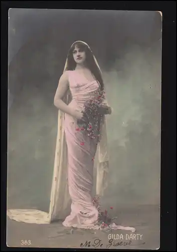 Foto-AK Schauspielerin Gilda Darty, BRÜSSEL 3.1.1903