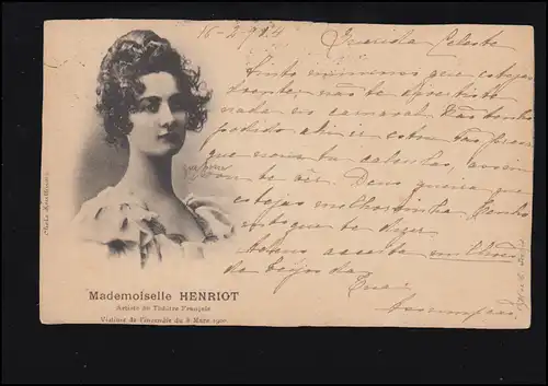 AK Photo-Ak Acteurs de théâtre français Mademoiselle Henriot, couru en 1904