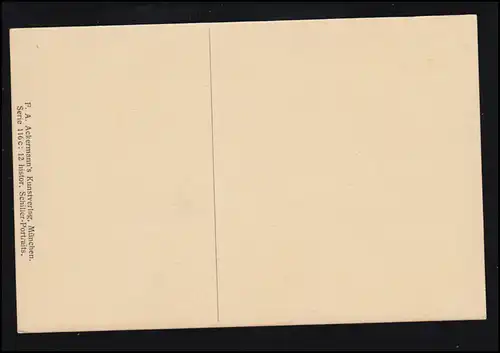 AK Schiller sur le lit de la mort, Ackermann's Kunstverlag Munich, inutilisé