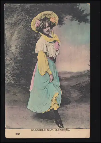 AK actrice Gabriele Ray (Londres), colorée, non utilisée