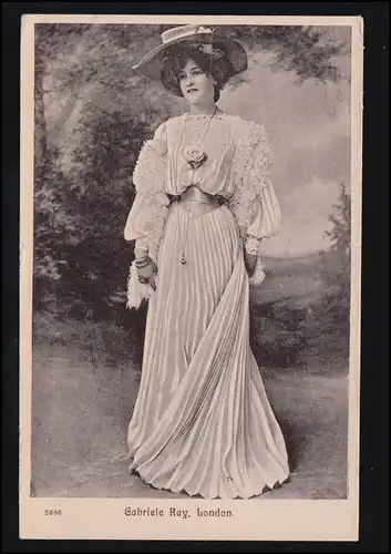 AK actrice de photo Gabriele Ray (Londres) en longue robe, inutilisé