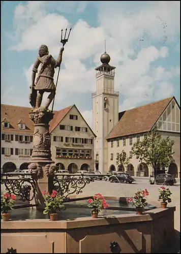 Landpost-Stempel Schöllkopf über FREUDENSTADT 17.9.1961 auf passender AK 