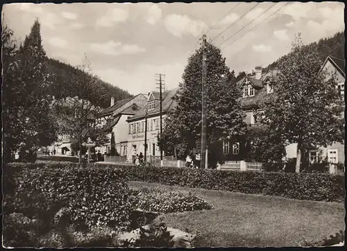 Landpost-Stempel Oberhain Mankenbach über RUDOLSTADT 8.5.1961 auf AK Sitzendorf