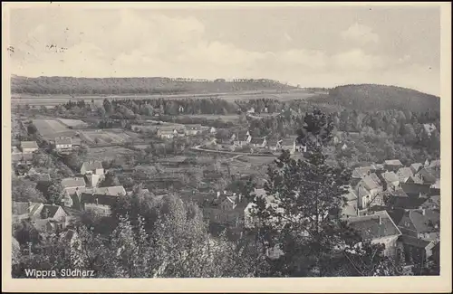 Landpost-Stempel Rammelburg über WIPPRA 30.3.1942 auf AK Wippra Südharz