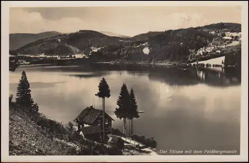 Landpost-Stempel Saig über Titisee auf passender AK SSt TITISEE Luftkurort 1938