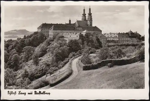 Landpost-Stempel Banz (Schloss Banz) auf passender AK,Werbe-O LICHTENFELS 3.9.56