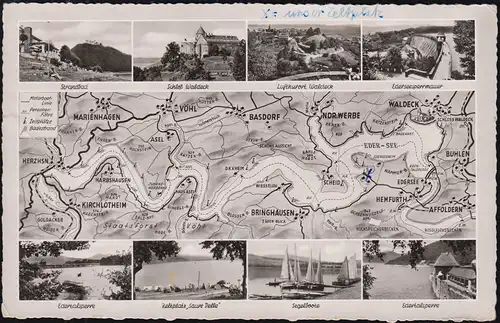 Le temple de Rehbach par l'intermédiaire de BAD WILDUNGEN LAND 7.8.1956 sur AK Edertalverbelle