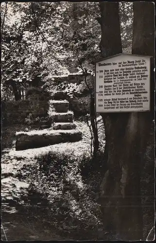 Temple de la poste de campagne Langeland par BAD DRIBURG 1958, correspondant AK Driburg Sentier de randonnée