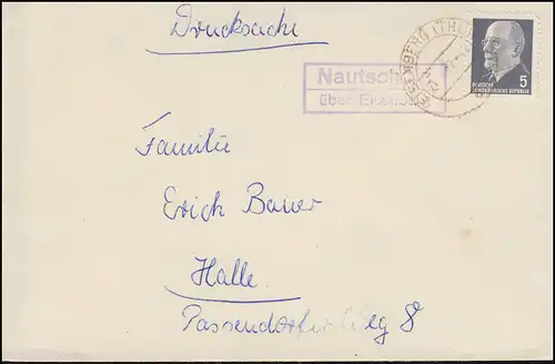 Temple de Nautschutz par l'intermédiaire de EISENBERG (THURINGEN) 21.4.1962 sur impression