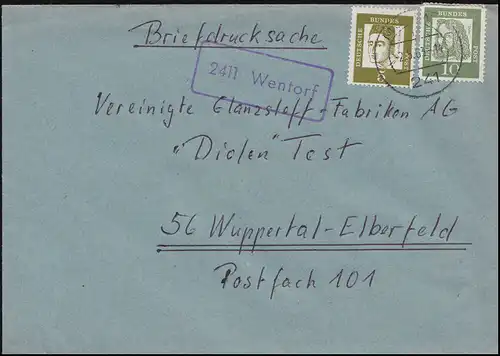 Le temple de Landpost 2411 Wentorf sur l'impression de lettres MÖLLN 2.5.1963 à Wuppertal