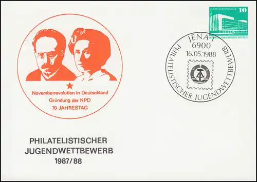 PP 17/97 Bauwerke Philatelistischer Jugendwettbewerb 1987/1988, SSt JENA 1988