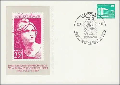 PP 17/102 Bauwerke Philatelistischer Frankreich-Salon 1989, SSt LEIPZIG 1989