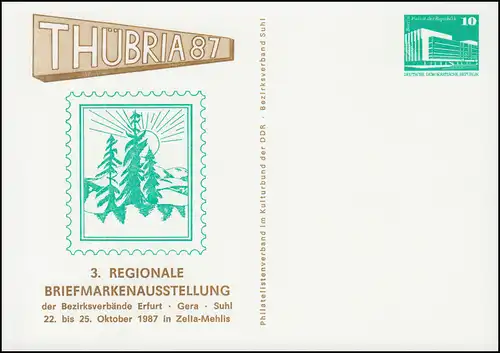 PP 17/84 Bauwerke 10 Pf Ausstellung THÜBRIA'87, **