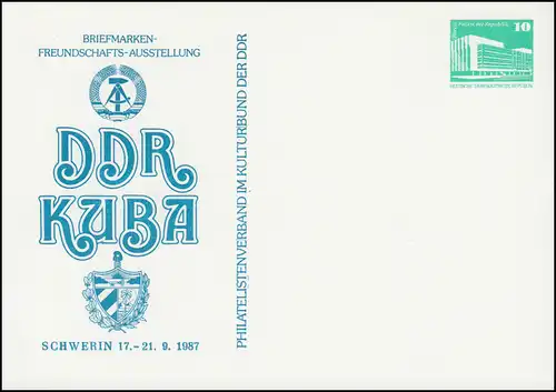 PP 17/80 Bâtiments 10 Pf Exposition DDR-Carabik 1987, **