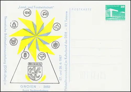 PP 17/77 Bauwerke 10 Pf Ausstellung Land- und Forstwirtschaft 1987 , **