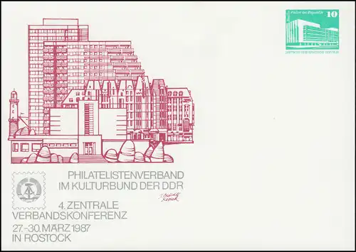PP 17/71 Bâtiments 10 Pf Conférence intergouvernementale Rostock 1987, **