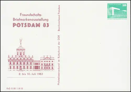 PP 17/37 Bâtiments 10 Pf Exposition POTSDAM 83, **